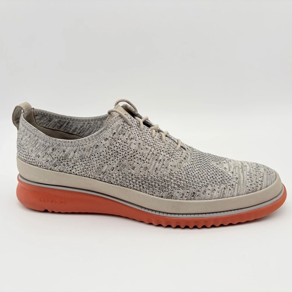 Cole Haan 2.Zerogrand Stitchlite Oxford Shoes Mens 13M Gray Orange Lace Up